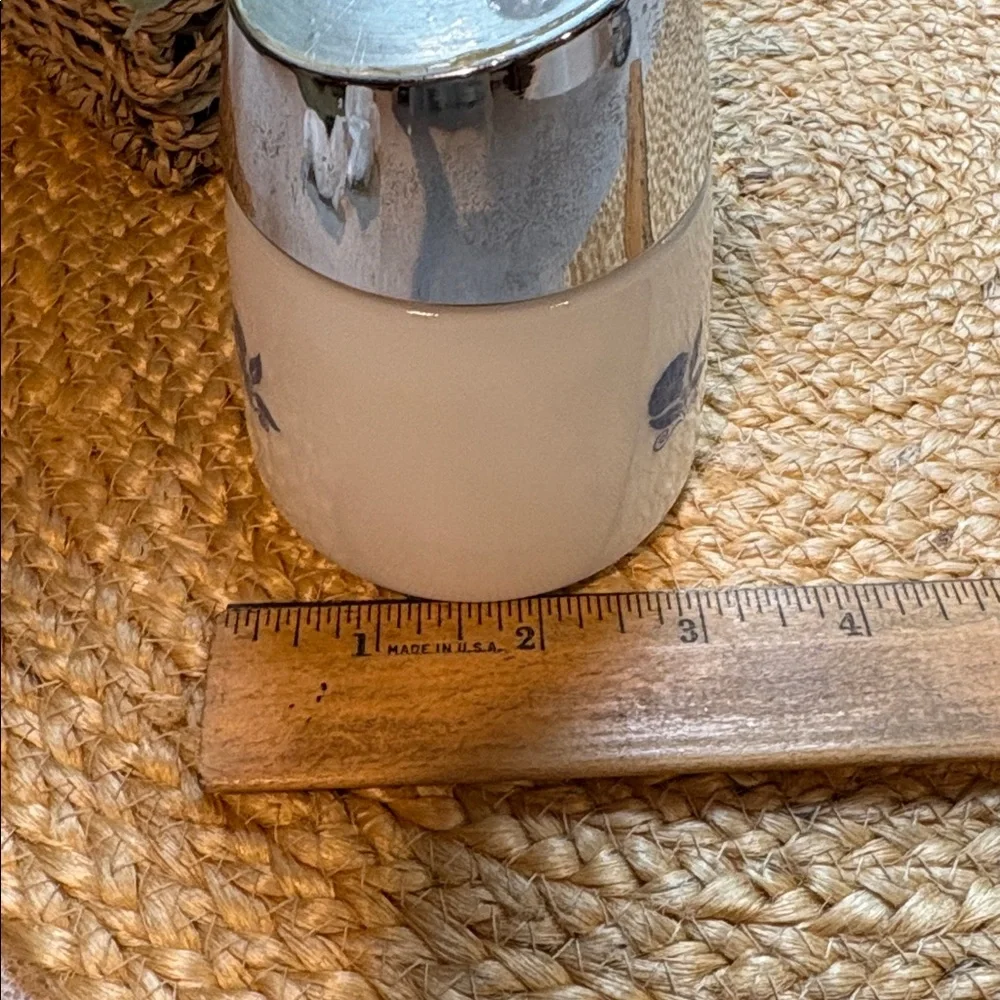 Vintage Milk Glass Blue Morning Glory Sugar Dispenser/Sugar Shaker